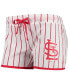 Women's White St. Louis Cardinals Vigor Pinstripe Sleep Shorts