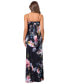 Women's Floral-Print Sleeveless Drape-Neck Gown