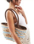 My Accessories chunky woven straw bag in blue