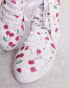 ASOS DESIGN Daz canvas high top trainers in cherry print