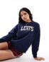 Levi's Salinas varsity chenille logo relaxed fit sweatshirt in navy