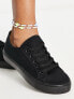 ASOS DESIGN Wide Fit Dizzy lace up trainers in black drench