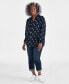 Plus Size Ikat Icon Tiered Long-Sleeve Shirt, Created for Macy's