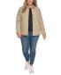 Womens Plus Size Collared Quilted Coat