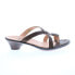 Think! Soso 82500-1-H48 Womens Brown Leather Slip On Heeled Sandals Shoes