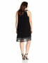 Style & Co Women's Sleeveless Metallic Trim Shift Dress Black L