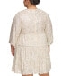 Plus Size Sequined Long-Sleeve Tiered Dress