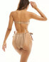 Miss Selfridge mix and match tie side bikini bottom in taupe