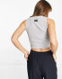 Dr Denim ribbed cropped tank in grey