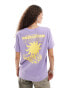 COLLUSION oversized graphic tee with sunshine graphic in washed blue