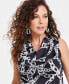 Women's Chain-Print Cowlneck Top, Created for Macy's