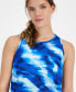 Women's Shibori Wave Mesh Racerback Tank Top, Created for Macy's