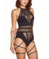 Women’s One Sized Seamless 1PC Bodysuit Lingerie with Garter Straps