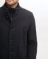 Men's Wool Twill Stand Collar Topper with Nylon Bib Coat