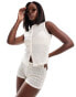 ASOS DESIGN crochet look hotpants co ord in ecru