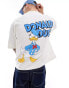 ASOS DESIGN Disney unisex oversized boxy t-shirt with Donald Duck puff prints in white