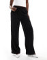 ASOS DESIGN pull on trouser with contrast piping in black