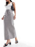 River Island tailored PU column skirt in light grey