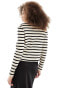 Mango stripe cardigan in off white