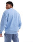 Nicce unisex wave sweatshirt in light blue with chest print and contrast stitch