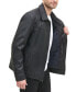 Men's Faux Leather Laydown Collar Jacket