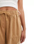 ONLY high waist pull on cargo short in light brown