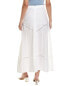 Reveriee Linen-Blend Midi Skirt Women's White L