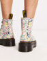 Dr Martens Sinclair flatform boots in floral mash up