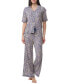 Women's 2-Pc. Notched-Collar Pajamas Set