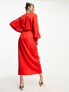 & Other Stories wrap midaxi dress in red