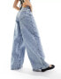 Noisy May wide leg jeans in light wash denim