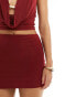 ASOS DESIGN low rise ultra mini skirt in burgundy co-ord