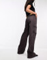 Cotton On cargo wide leg jean in burgundy