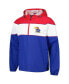 Men's Royal Kansas Jayhawks Center Line Half-Zip Raglan Hoodie Jacket