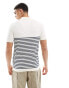 Jack & Jones knitted polo in white and navy stripes