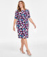 Plus Size Printed Gathered Sheath Dress