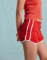 Miss Selfridge tipping detail shorts in red