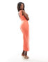 True Violet knot midi dress in coral