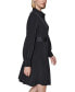 Women's Belted Blouson-Sleeve Shirtdress