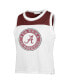 Women's White Distressed Alabama Crimson Tide Premier Zoey Waist Length Tank Top