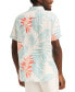 Men's Leaf Print Short Sleeve Button-Front Shirt