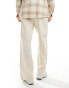 ADPT wide fit pull on cargo trouser in off white