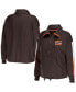 Women's Brown Cleveland Browns Logo Stripe Half-Zip Top