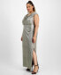 Plus Size Cowlneck Sleeveless Long Dress