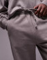 Topman premium heavyweight straight leg jogger in light brown