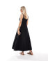 ASOS DESIGN Petite seamed maxi tennis sundress in black