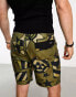 Volcom co-ord shorts with geo print in brown