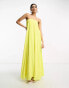 ASOS DESIGN bandeau trapeze maxi dress with elasticated back in bright yellow