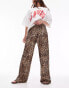 Topshop leopard print plisse trouser