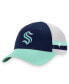 Men's Deep Sea Blue, Light Blue Seattle Kraken Breakaway Striped Trucker Snapback Hat